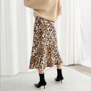 Other stories Jaguar print midi skirt